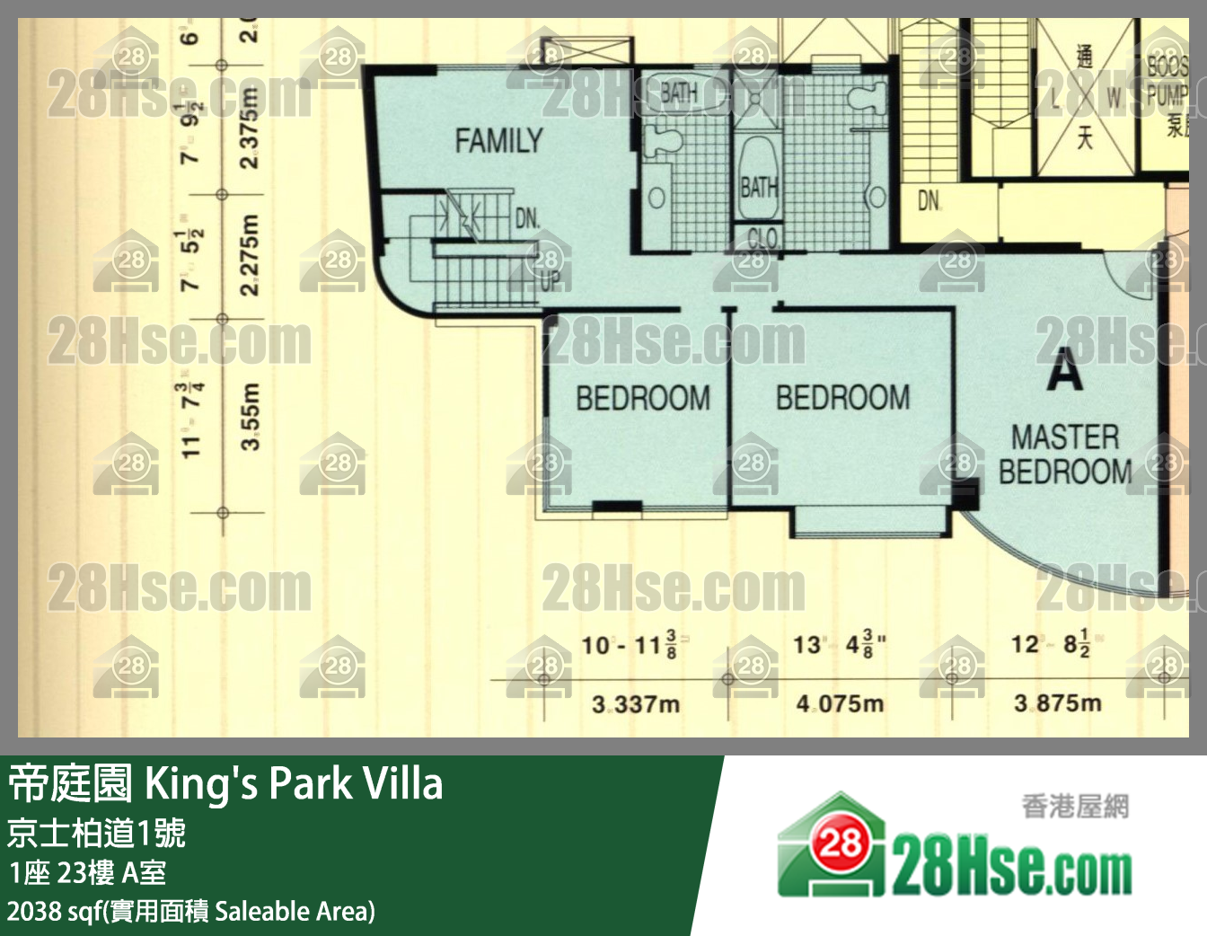 帝庭園 1座23樓 A室 平面圖