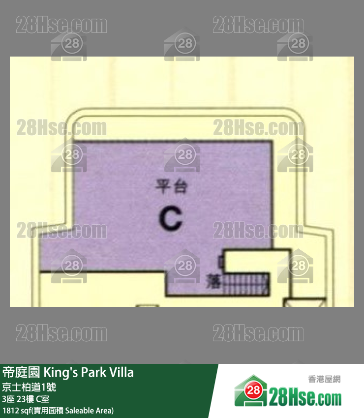 帝庭園 3座23樓 C室 平面圖