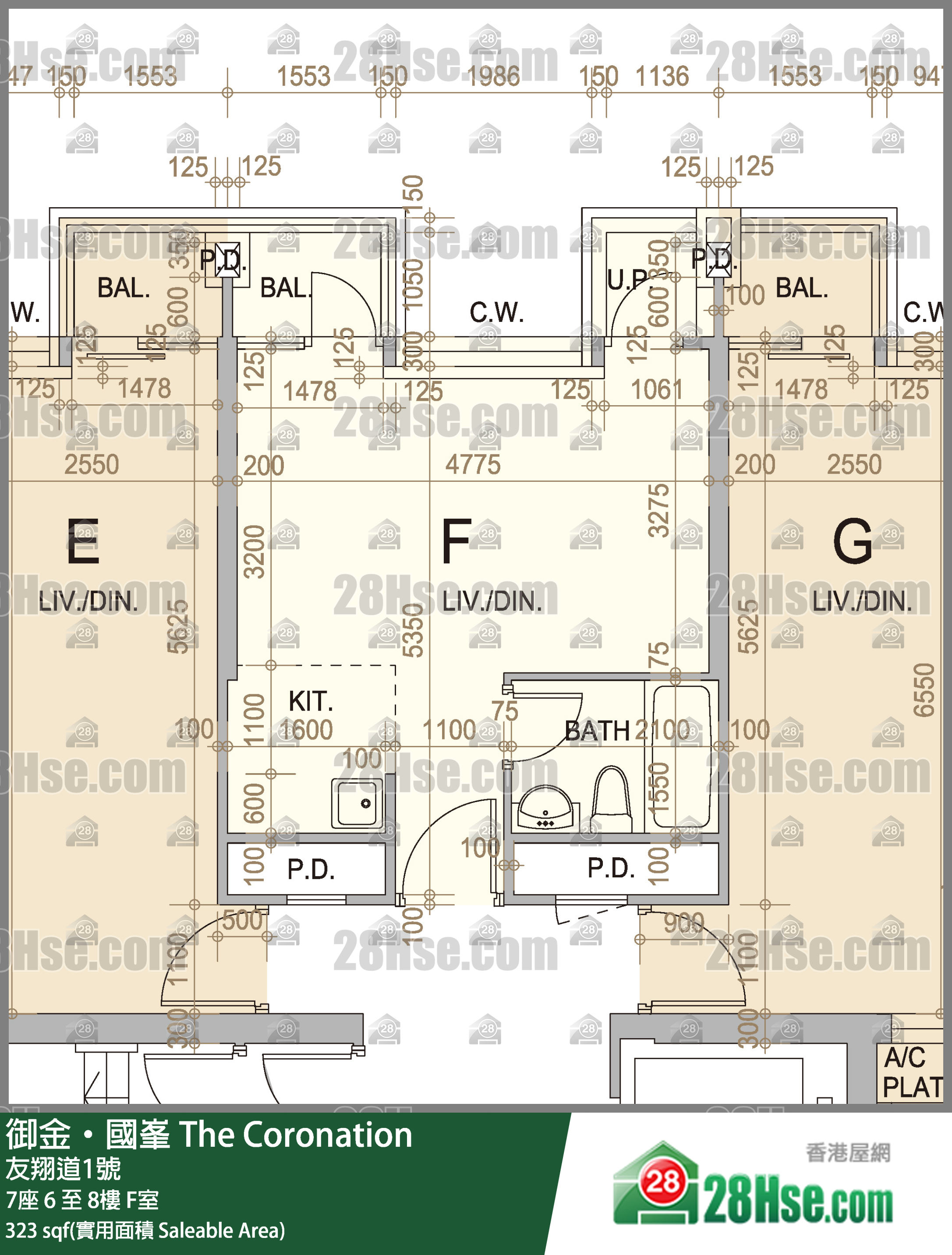 御金國峯 7座7樓 F室 平面圖