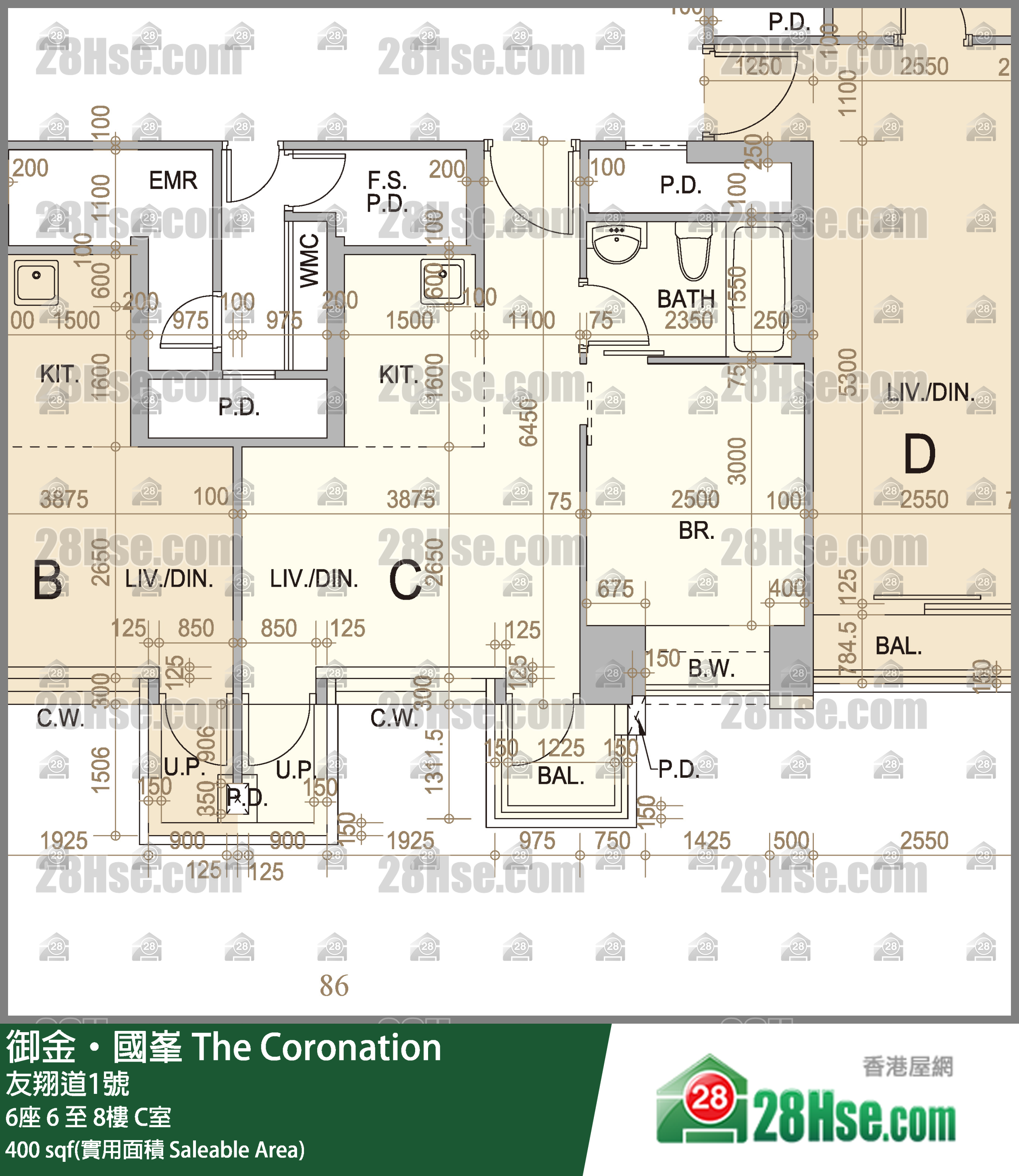 御金國峯 6座7樓 C室 平面圖