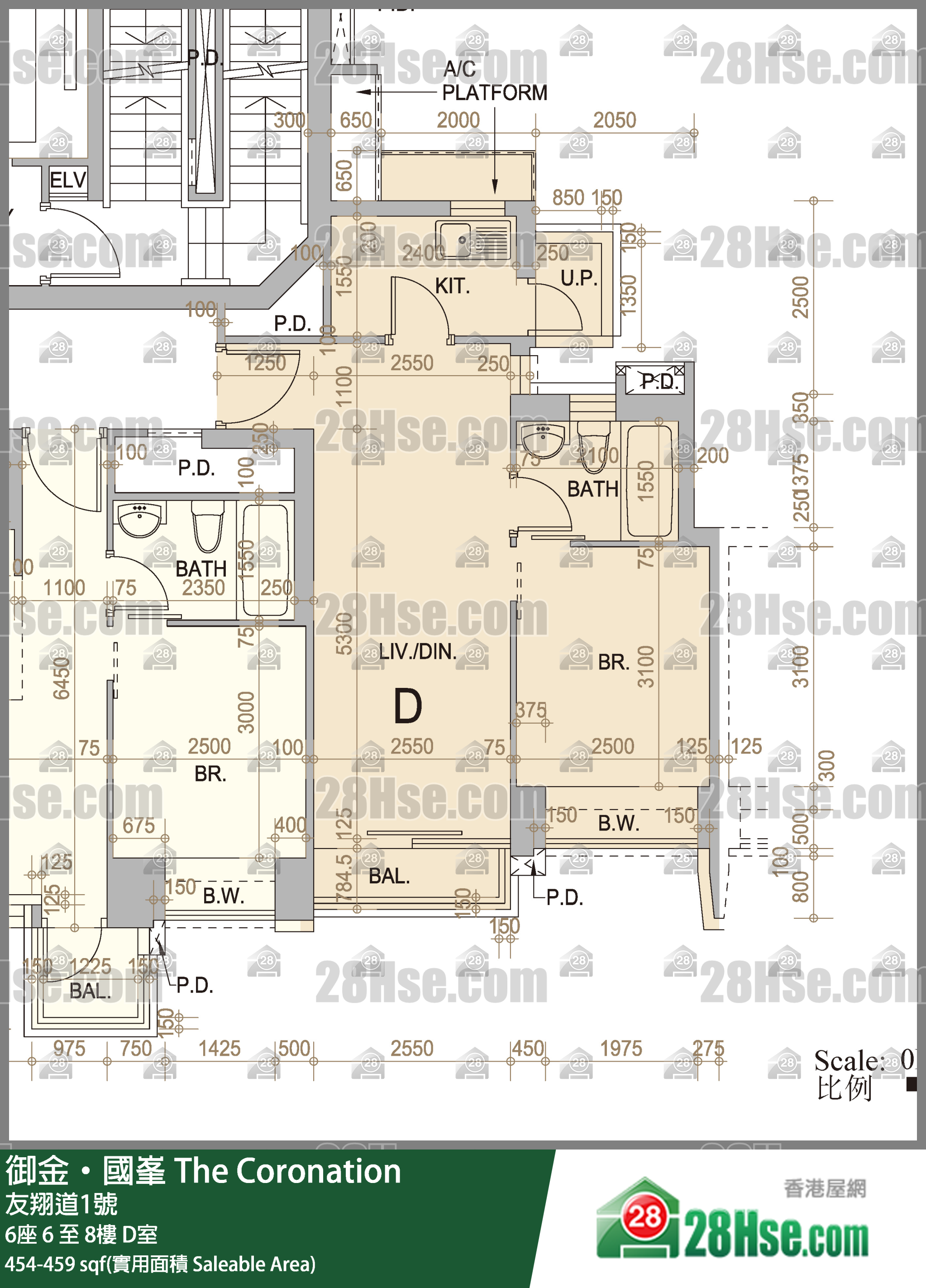 御金國峯 6座 8樓 D室 平面圖