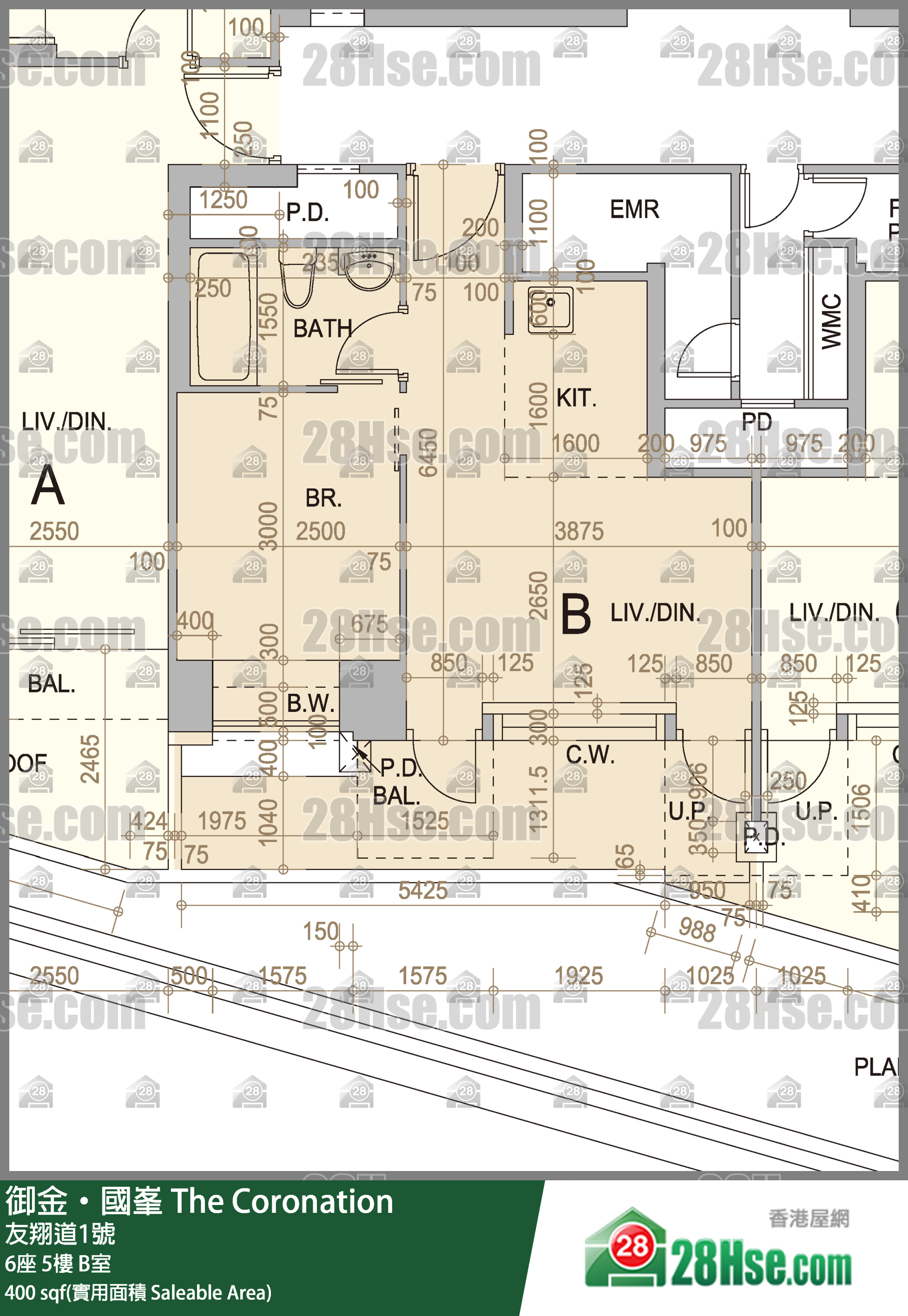 御金國峯 6座5樓 B室 平面圖