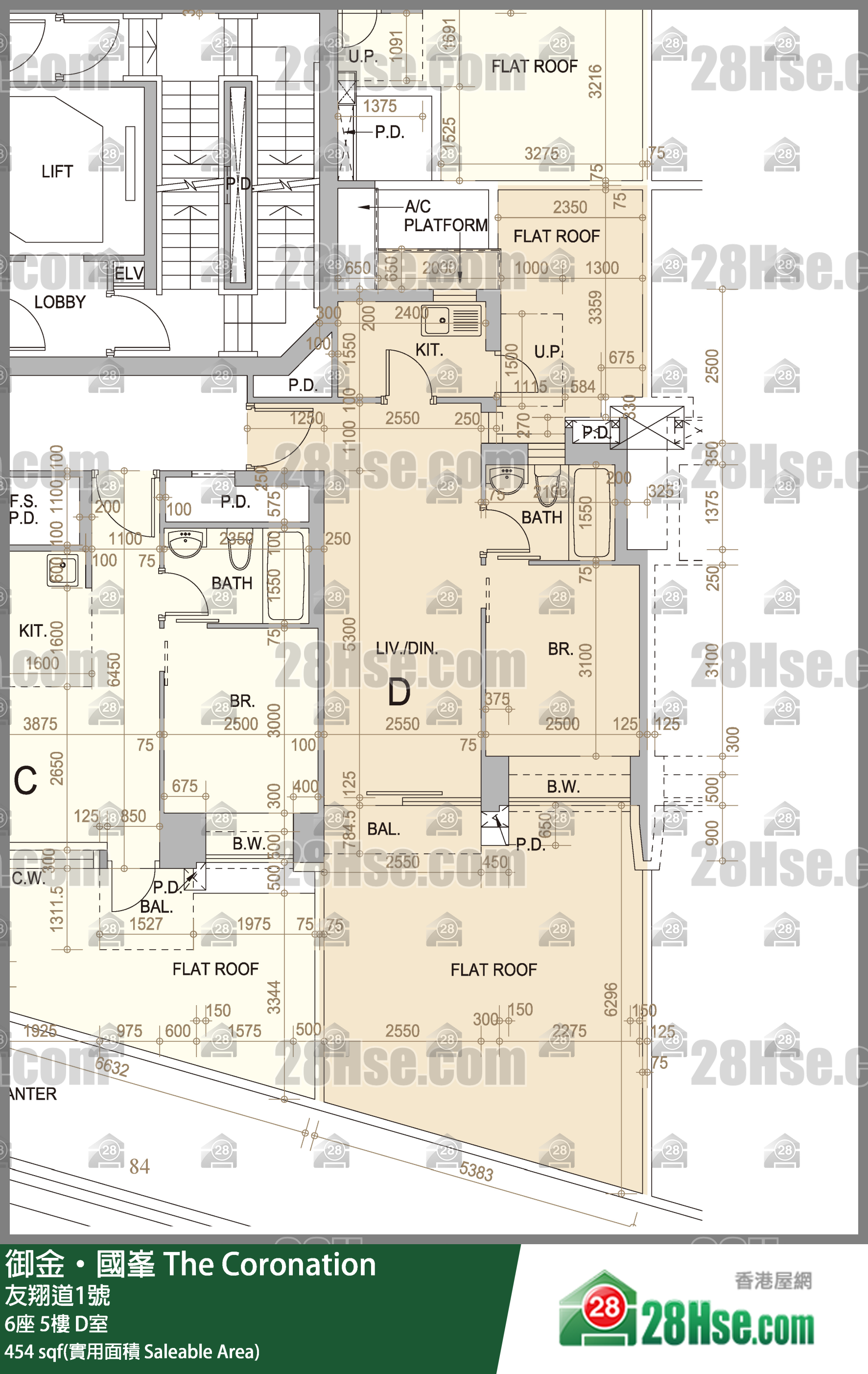 御金国峯 6座5楼 D室 平面图