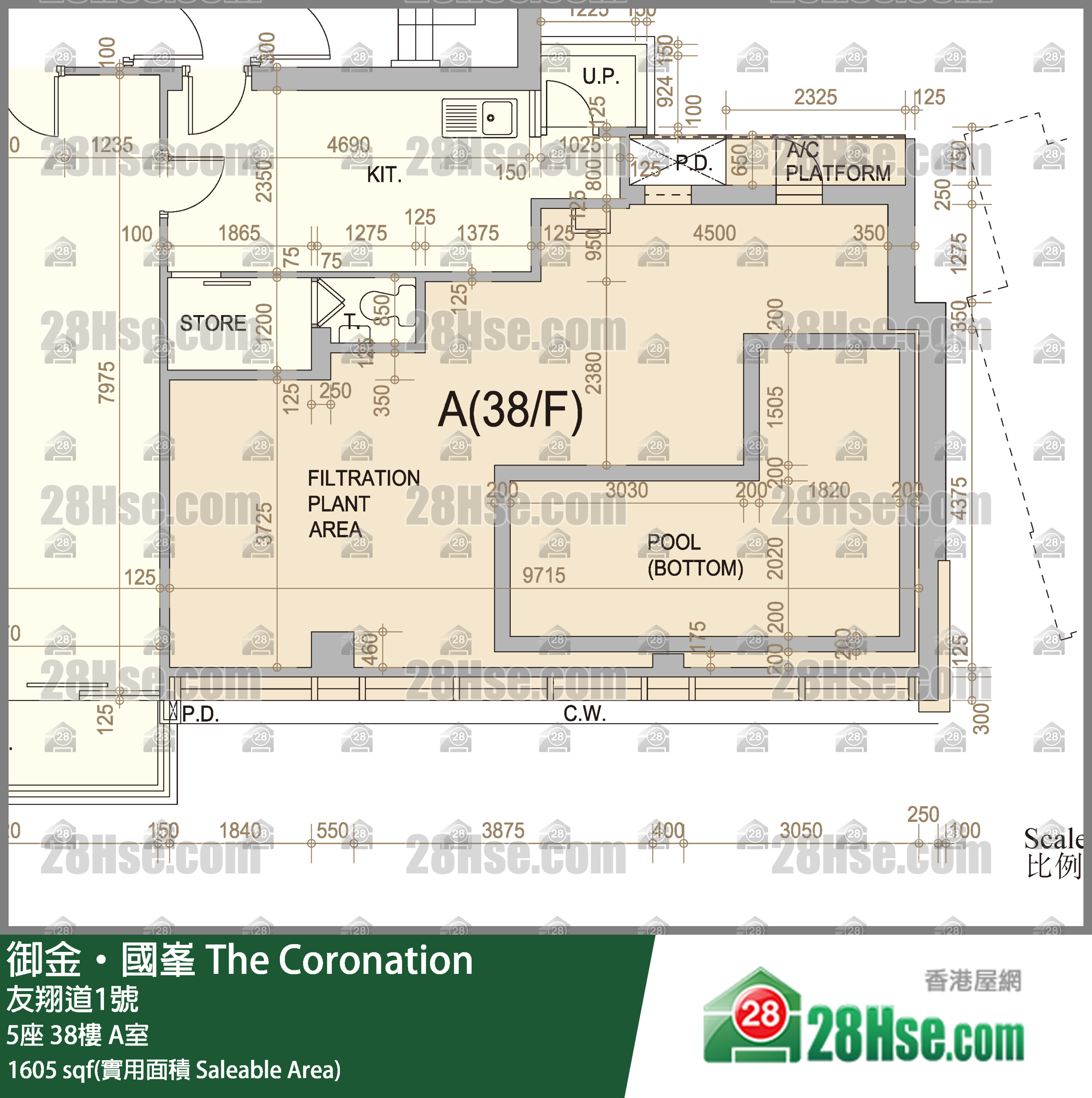 御金國峯 5座38樓 A室 平面圖