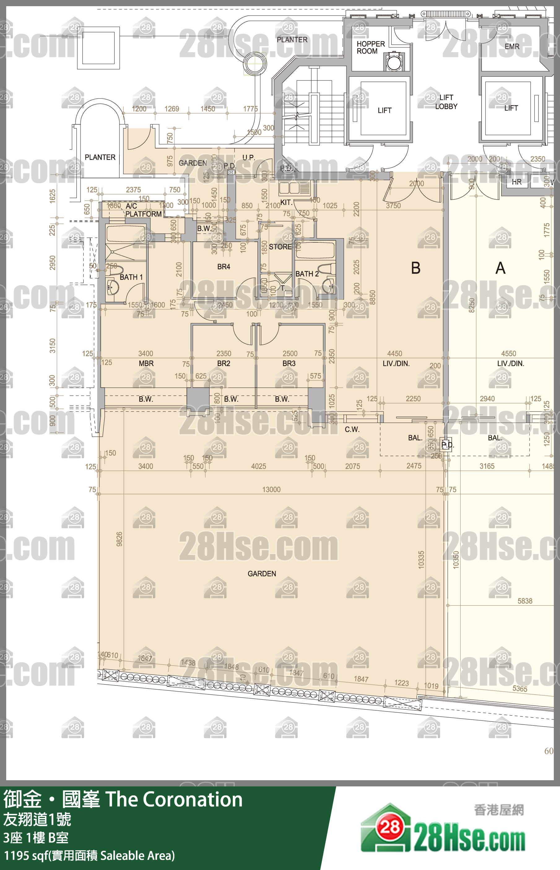 御金國峯 3座1樓 B室 平面圖