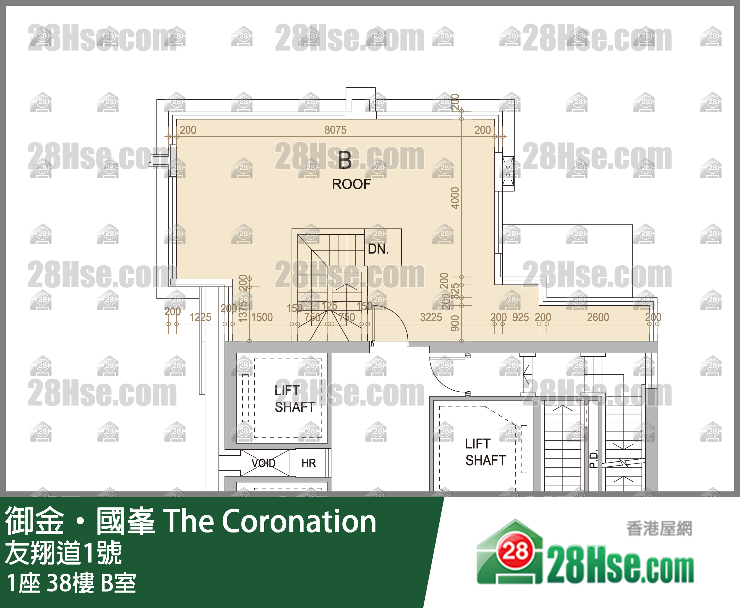 御金國峯 1座38樓 B室 平面圖