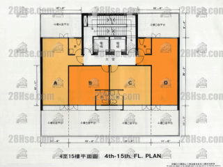 盛華商業大廈 4樓-15樓 平面圖