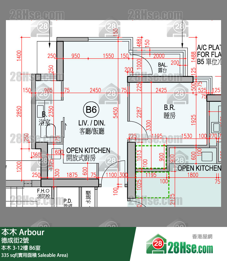 本木 本木 5樓 B6室 平面圖