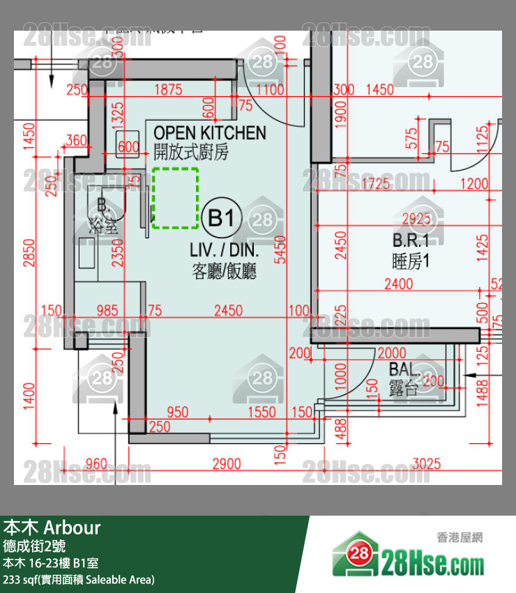 本木 本木 22樓 B1室 平面圖