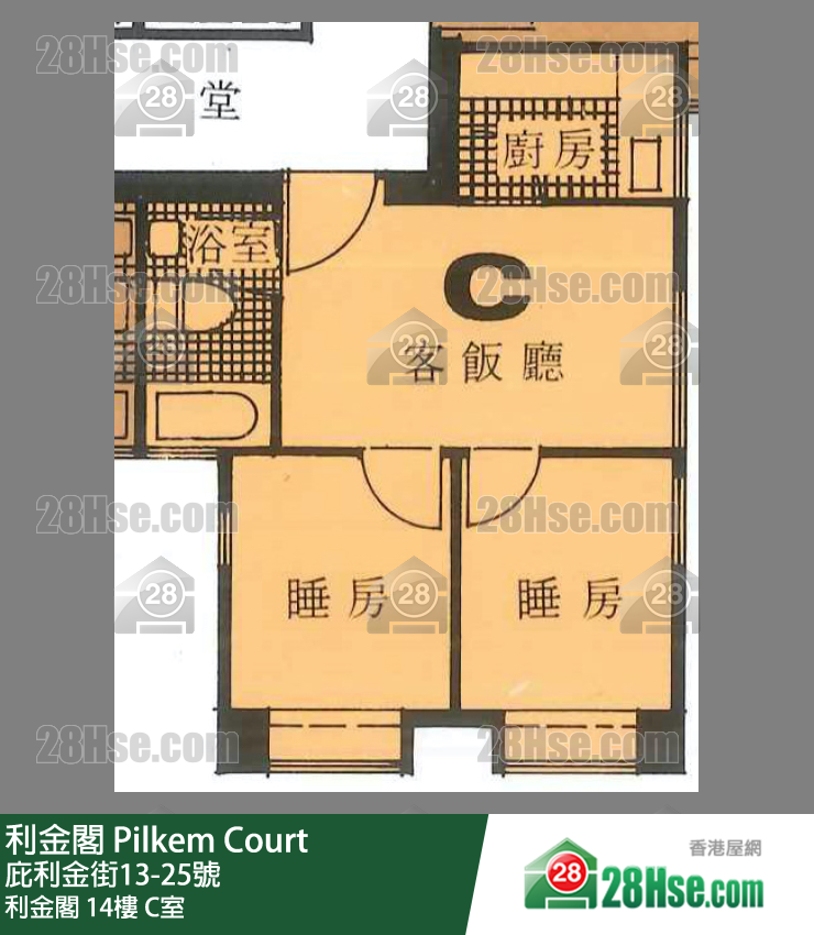 利金閣 利金閣14樓 C室 平面圖