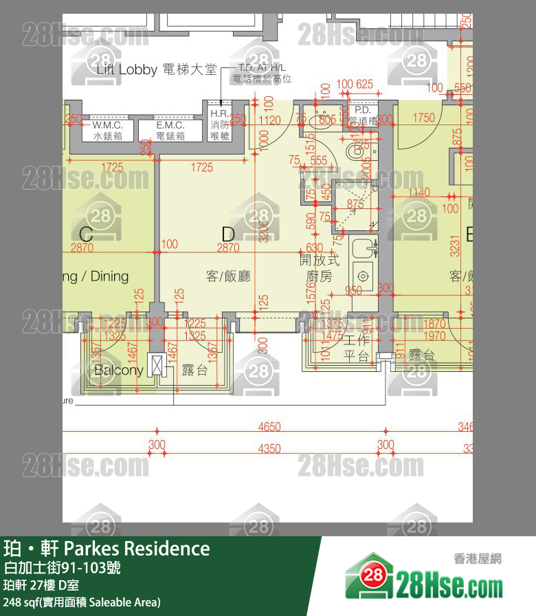 珀轩 珀轩27楼 D室 平面图