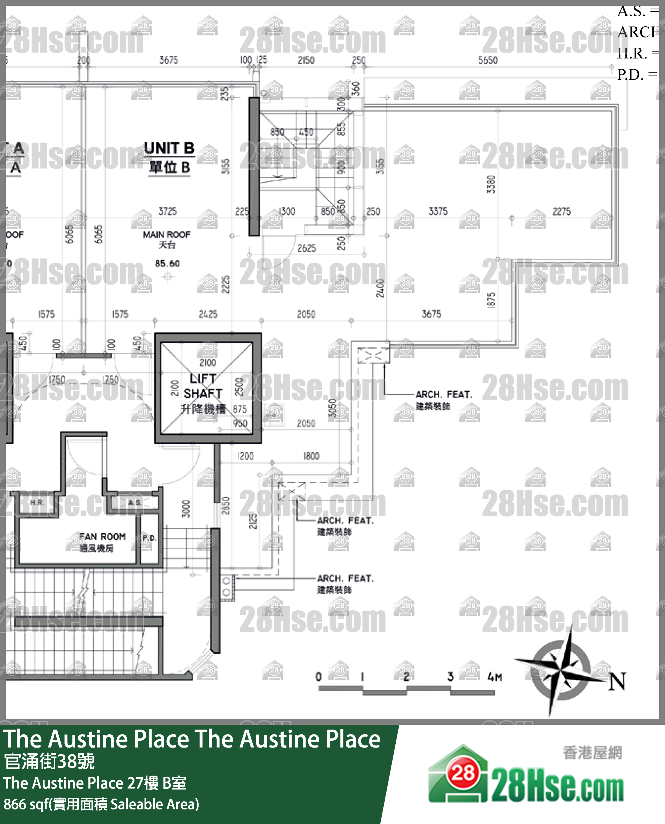 The Austine Place,  Flat B, 27/f, The Austine Place FloorPlan