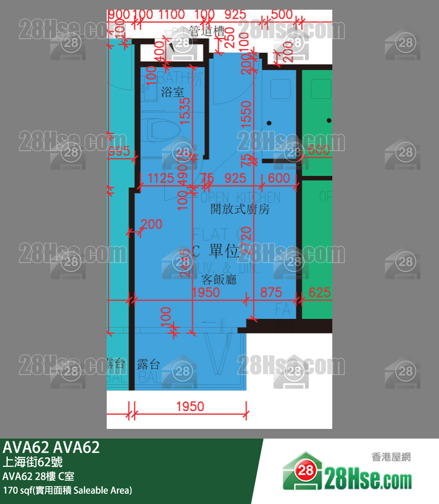 AVA 62 AVA6228樓 C室 平面圖