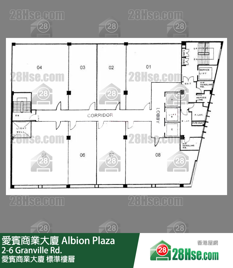 愛賓商業大廈 標準樓層 平面圖