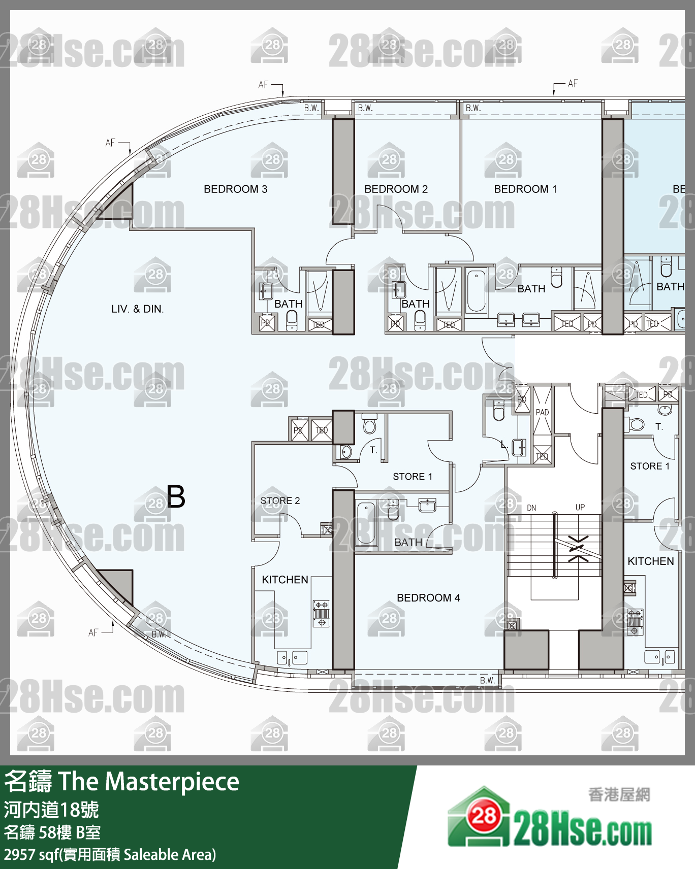 名鑄 名鑄58樓 B室 平面圖