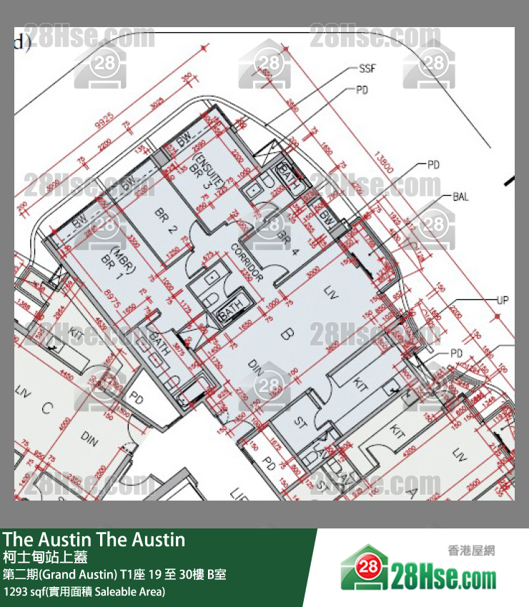 The Austin 第二期(Grand Austin)T1座20樓 B室 平面圖