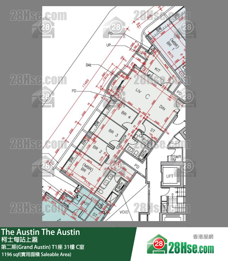 The Austin 第二期(Grand Austin)T1座31樓 C室 平面圖