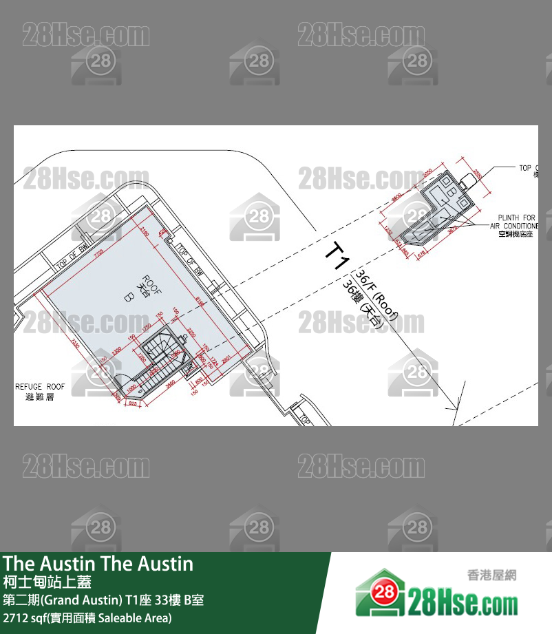 The Austin 第二期(Grand Austin) T1座 33楼 B室 平面图