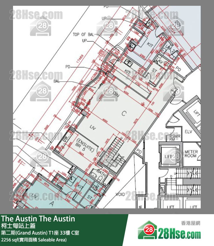 The Austin 第二期(Grand Austin)T1座33樓 C室 平面圖