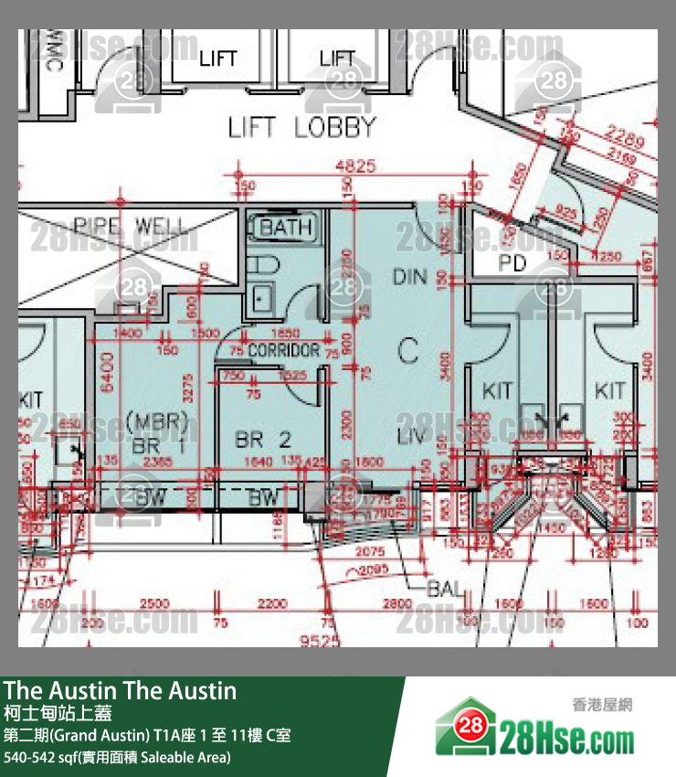 The Austin 第二期(Grand Austin)T1A座3樓 C室 平面圖