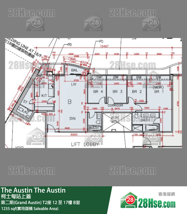 The Austin 第二期(Grand Austin)T2座15樓 B室 平面圖