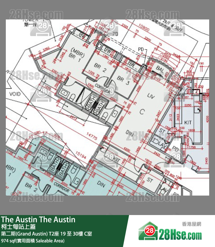 The Austin 第二期(Grand Austin)T2座23樓 C室 平面圖