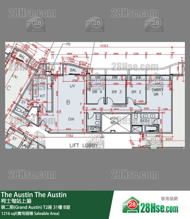 The Austin 第二期(Grand Austin)T2座31樓 B室 平面圖