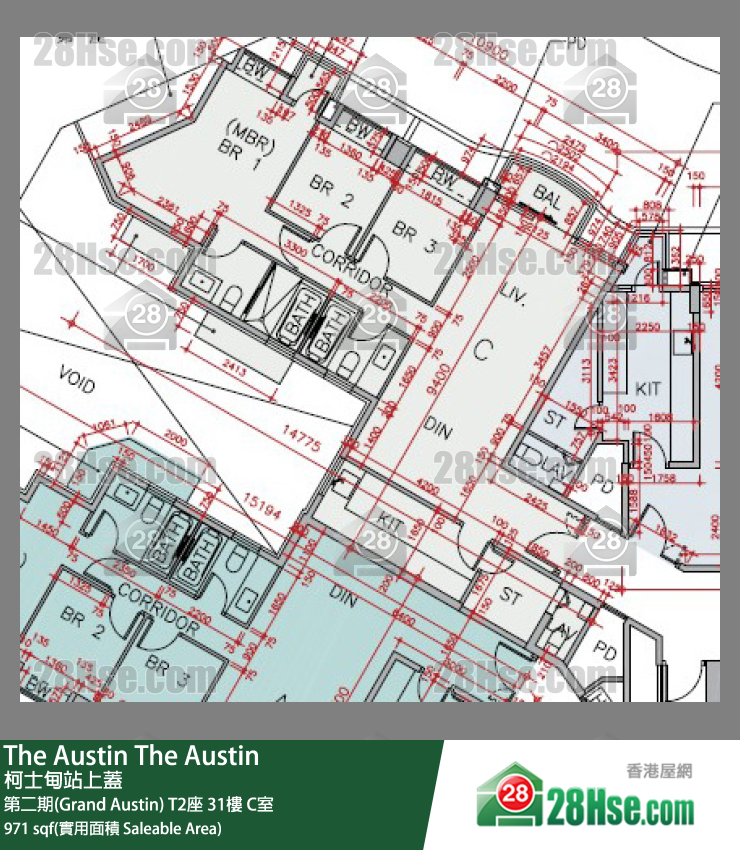 The Austin 第二期(Grand Austin)T2座31樓 C室 平面圖
