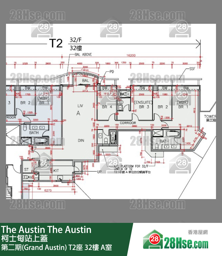 The Austin 第二期(Grand Austin) T2座 32樓 A室 平面圖