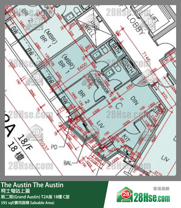 The Austin 第二期(Grand Austin)T2A座18樓 C室 平面圖