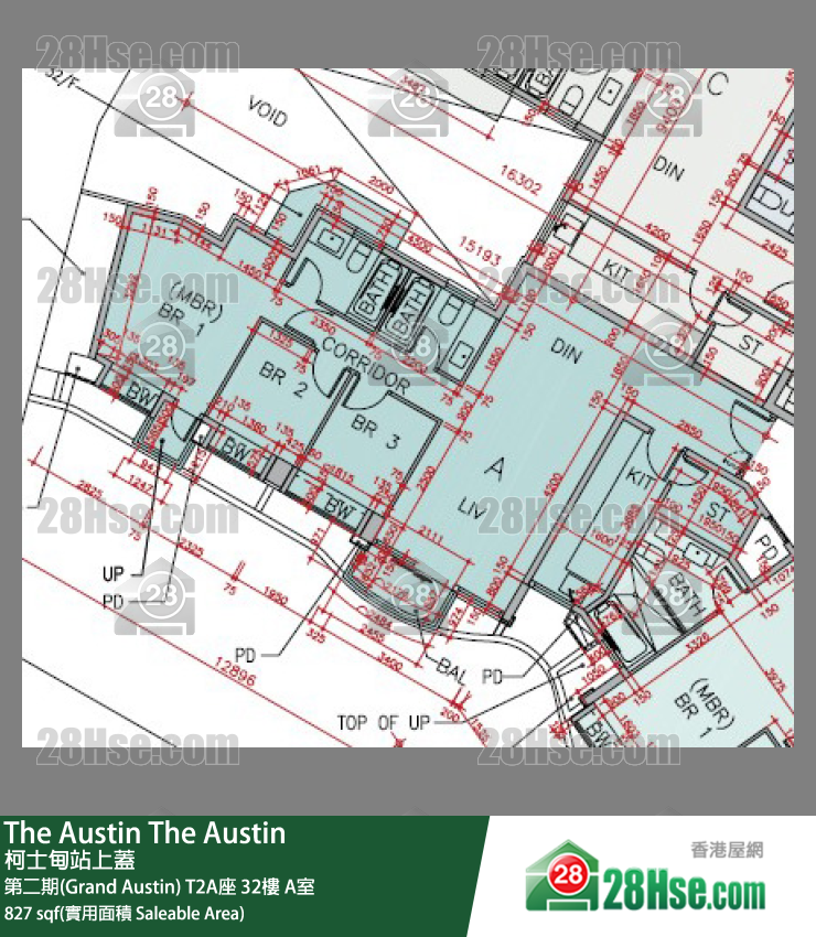 The Austin 第二期(Grand Austin)T2A座32樓 A室 平面圖