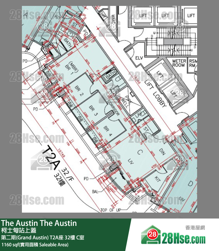 The Austin 第二期(Grand Austin)T2A座32樓 C室 平面圖