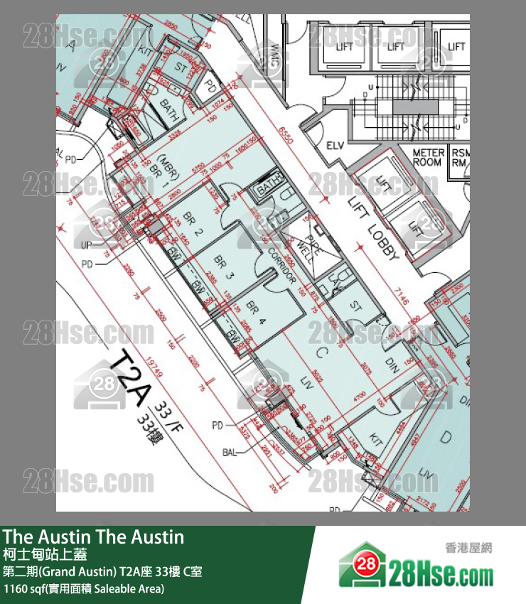 The Austin 第二期(Grand Austin) T2A座 33樓 C室 平面圖