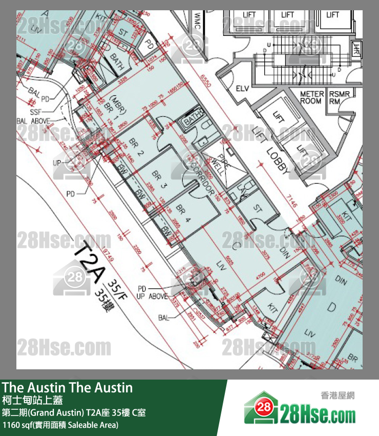 The Austin 第二期(Grand Austin)T2A座35樓 C室 平面圖
