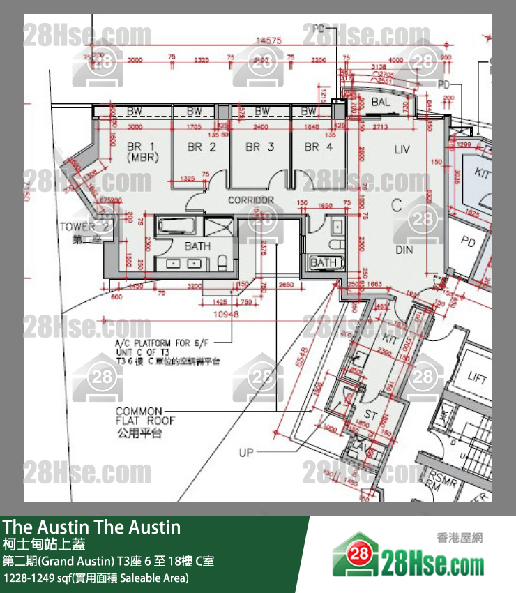 The Austin 第二期(Grand Austin)T3座10楼 C室 平面图