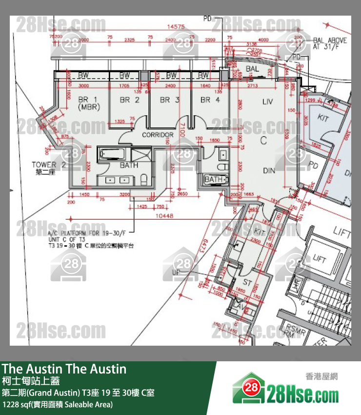 The Austin 第二期(Grand Austin) T3座 19楼 C室 平面图