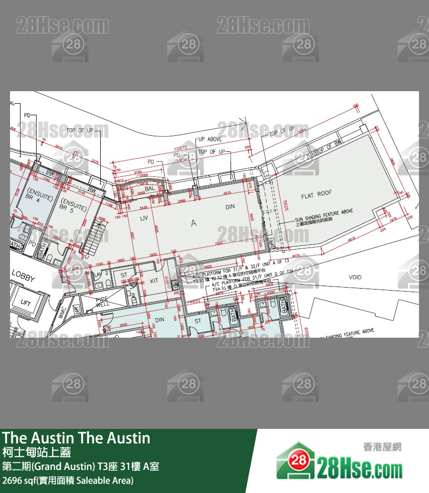 The Austin 第二期(Grand Austin)T3座31楼 A室 平面图