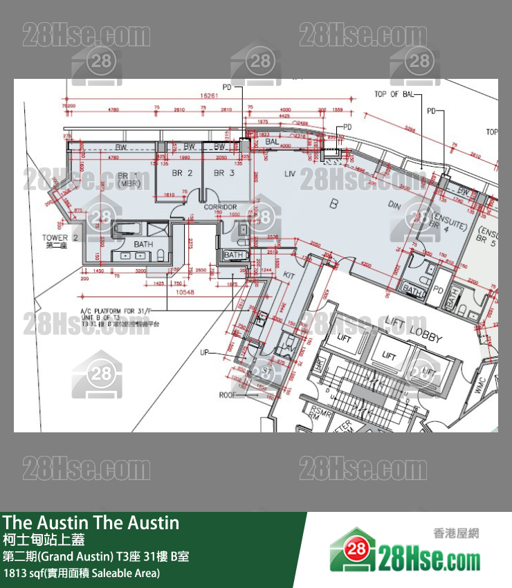 The Austin 第二期(Grand Austin)T3座31楼 B室 平面图