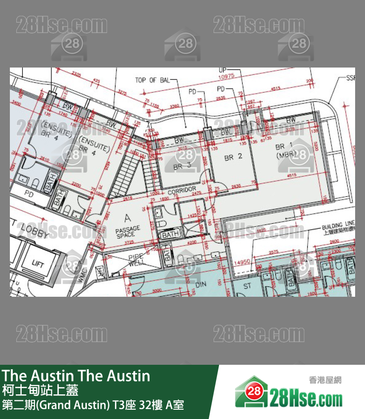 The Austin 第二期(Grand Austin)T3座32楼 A室 平面图