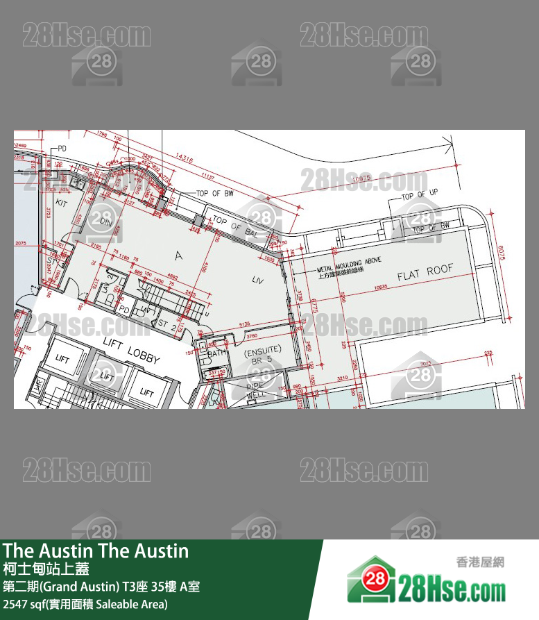 The Austin 第二期(Grand Austin)T3座35楼 A室 平面图