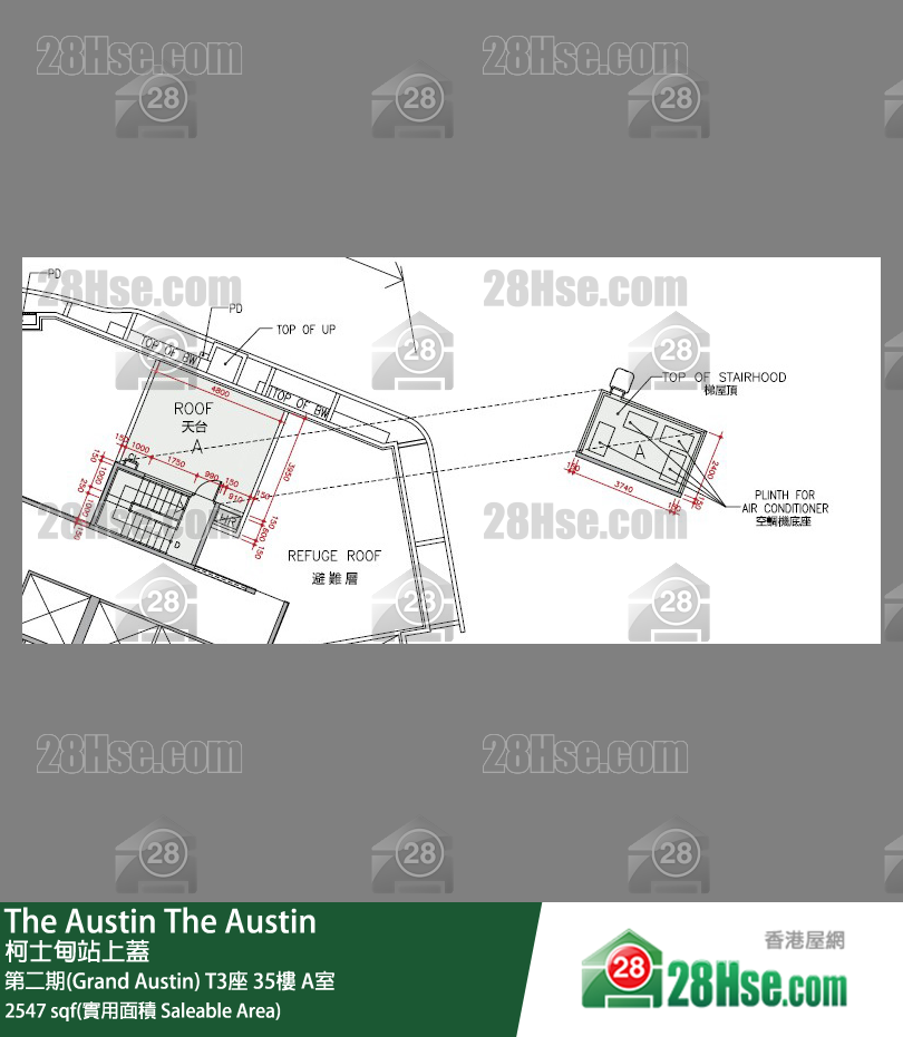 The Austin 第二期(Grand Austin)T3座35楼 A室 平面图
