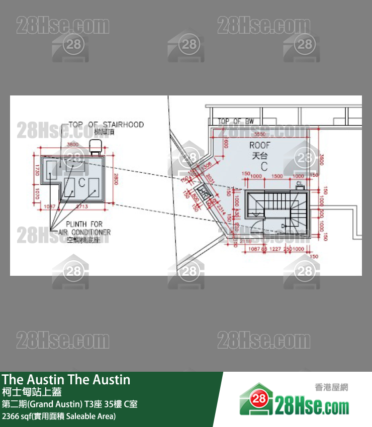 The Austin 第二期(Grand Austin)T3座35楼 C室 平面图