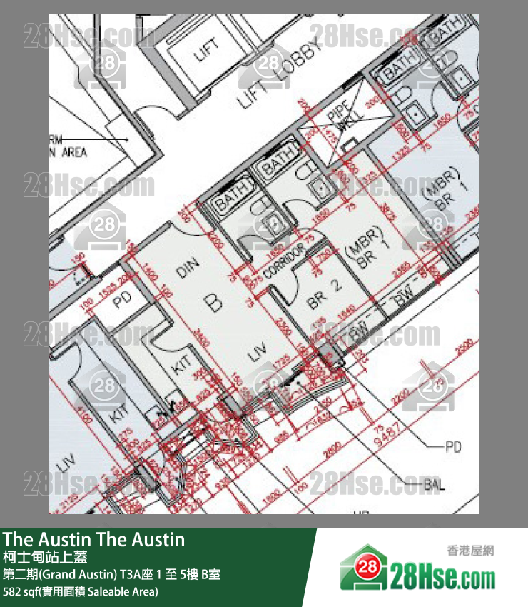 The Austin 第二期(Grand Austin)T3A座5樓 B室 平面圖