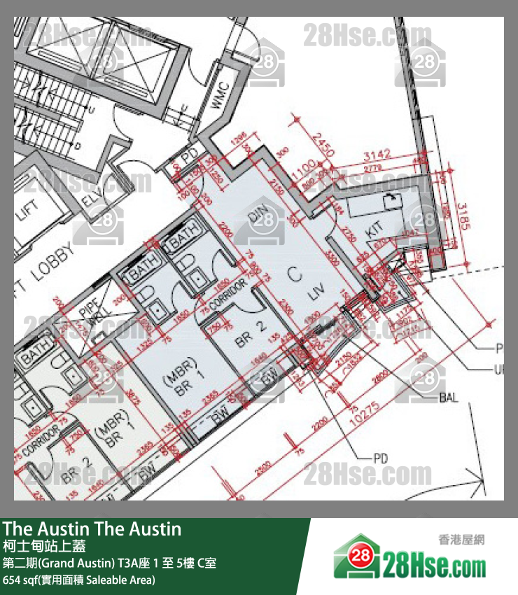 The Austin 第二期(Grand Austin)T3A座1樓 C室 平面圖