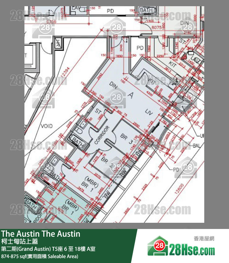 The Austin 第二期(Grand Austin) T5座 8楼 A室 平面图