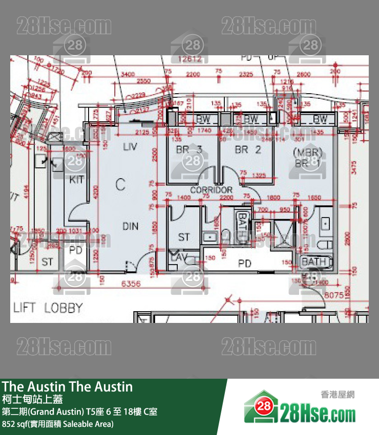The Austin 第二期(Grand Austin)T5座17楼 C室 平面图