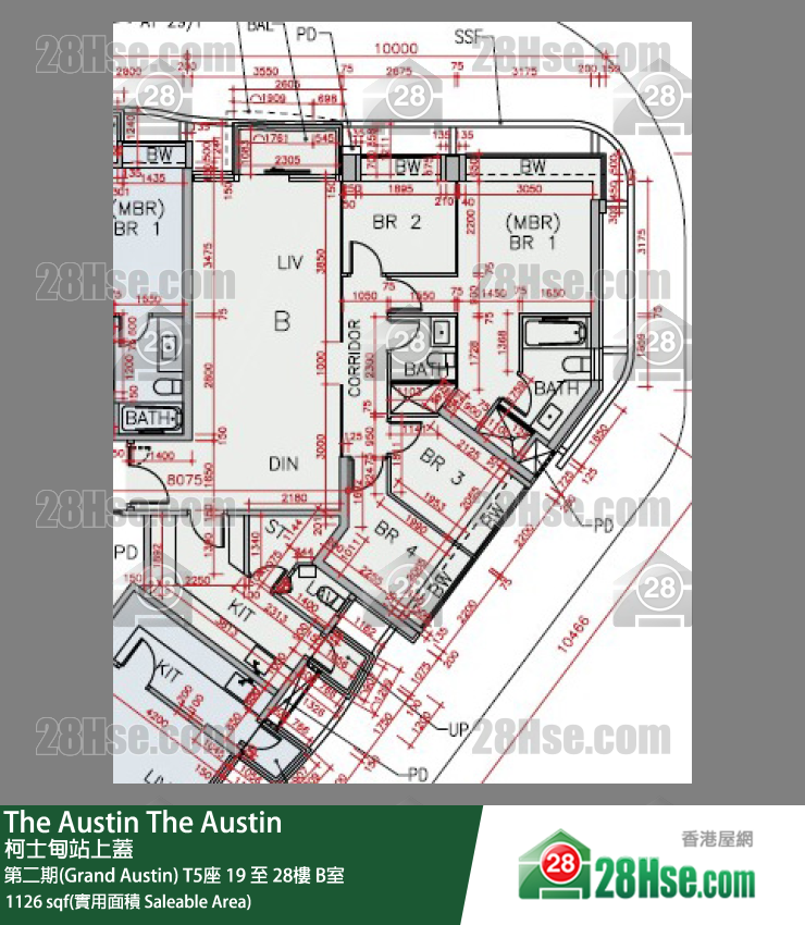 The Austin 第二期(Grand Austin)T5座27樓 B室 平面圖