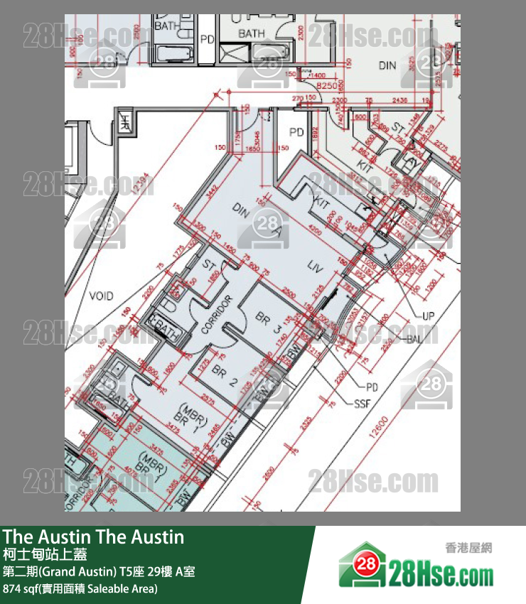 The Austin 第二期(Grand Austin)T5座29楼 A室 平面图