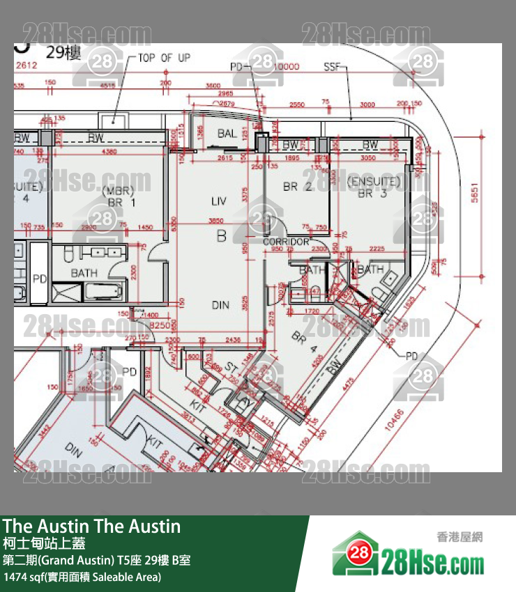 The Austin 第二期(Grand Austin)T5座29楼 B室 平面图