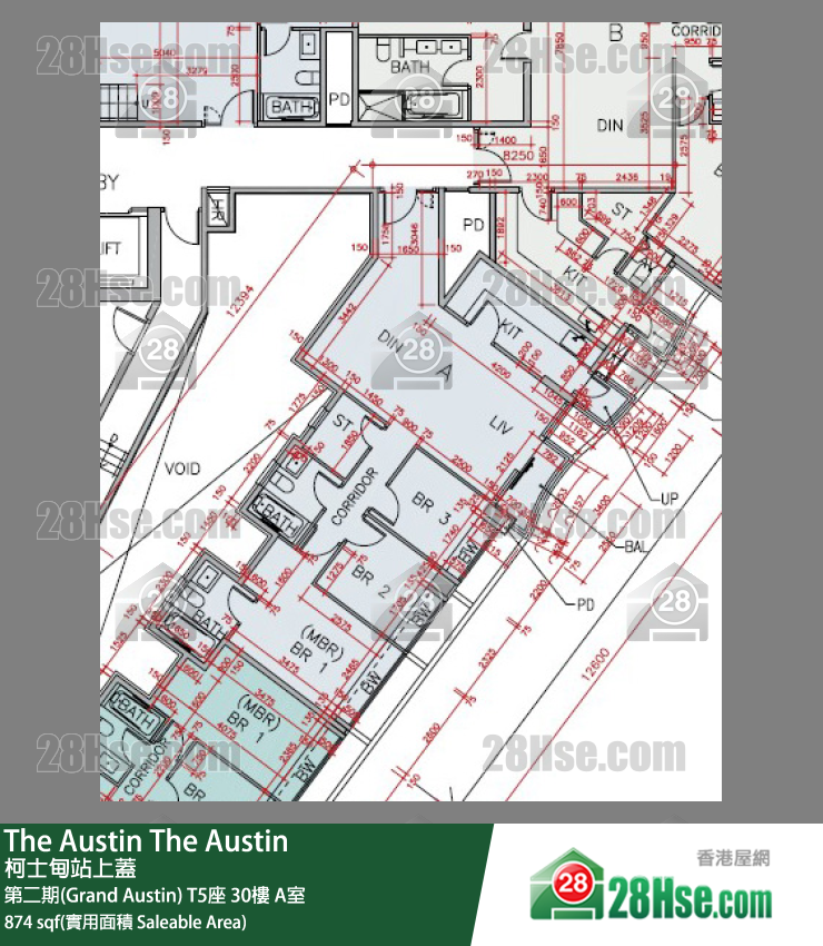 The Austin 第二期(Grand Austin)T5座30楼 A室 平面图